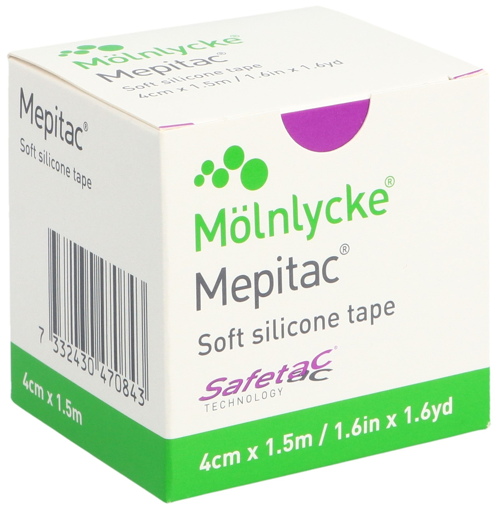 Mepitec Safetac Sparadrap Silicone Doux 1.5m x 4cm