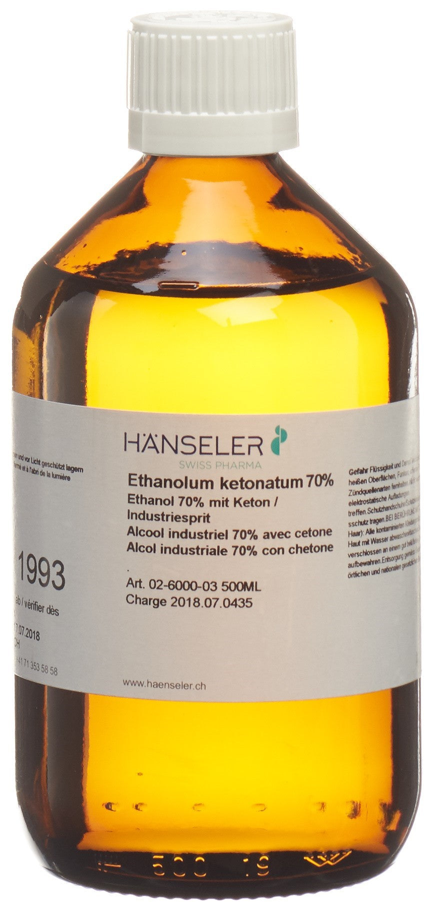HÄNS Solution Hydroalcoolique 70% Ketonatum 500 ml Désinfectant Mains