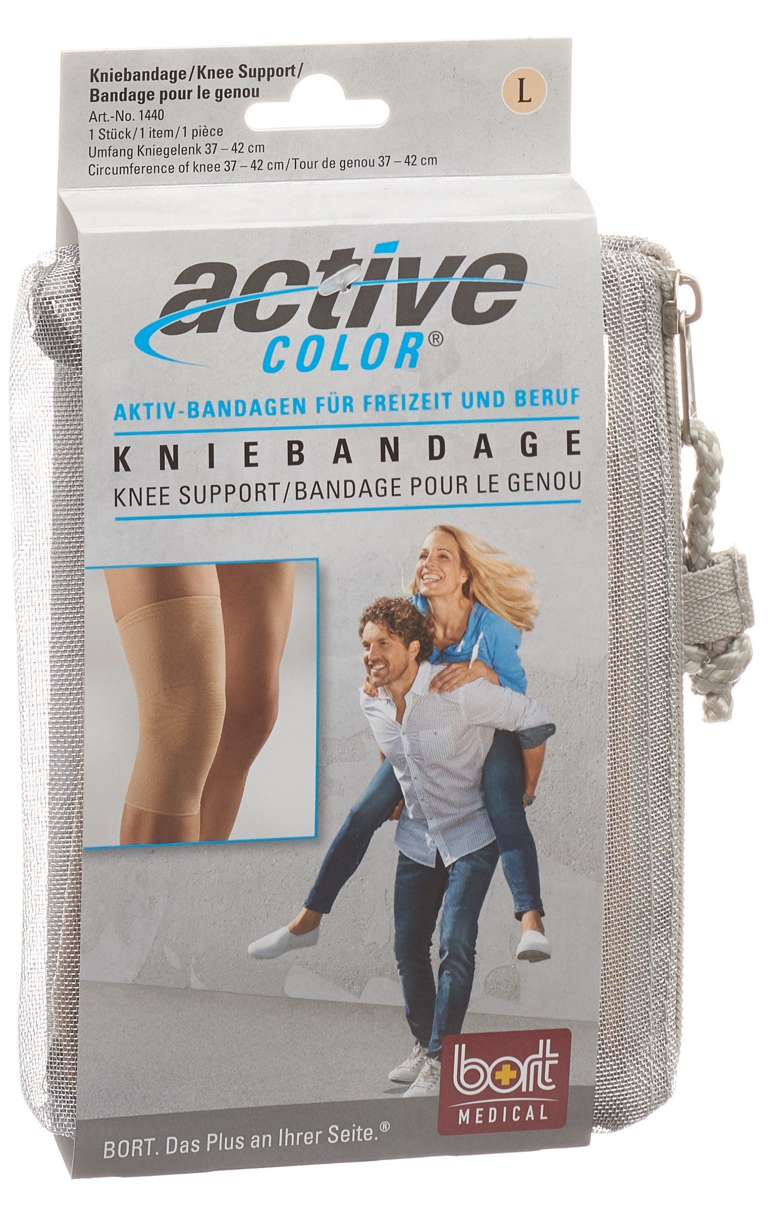 BORT ActiveColor Genouillère Beige XL (+42cm) Soutien Confort