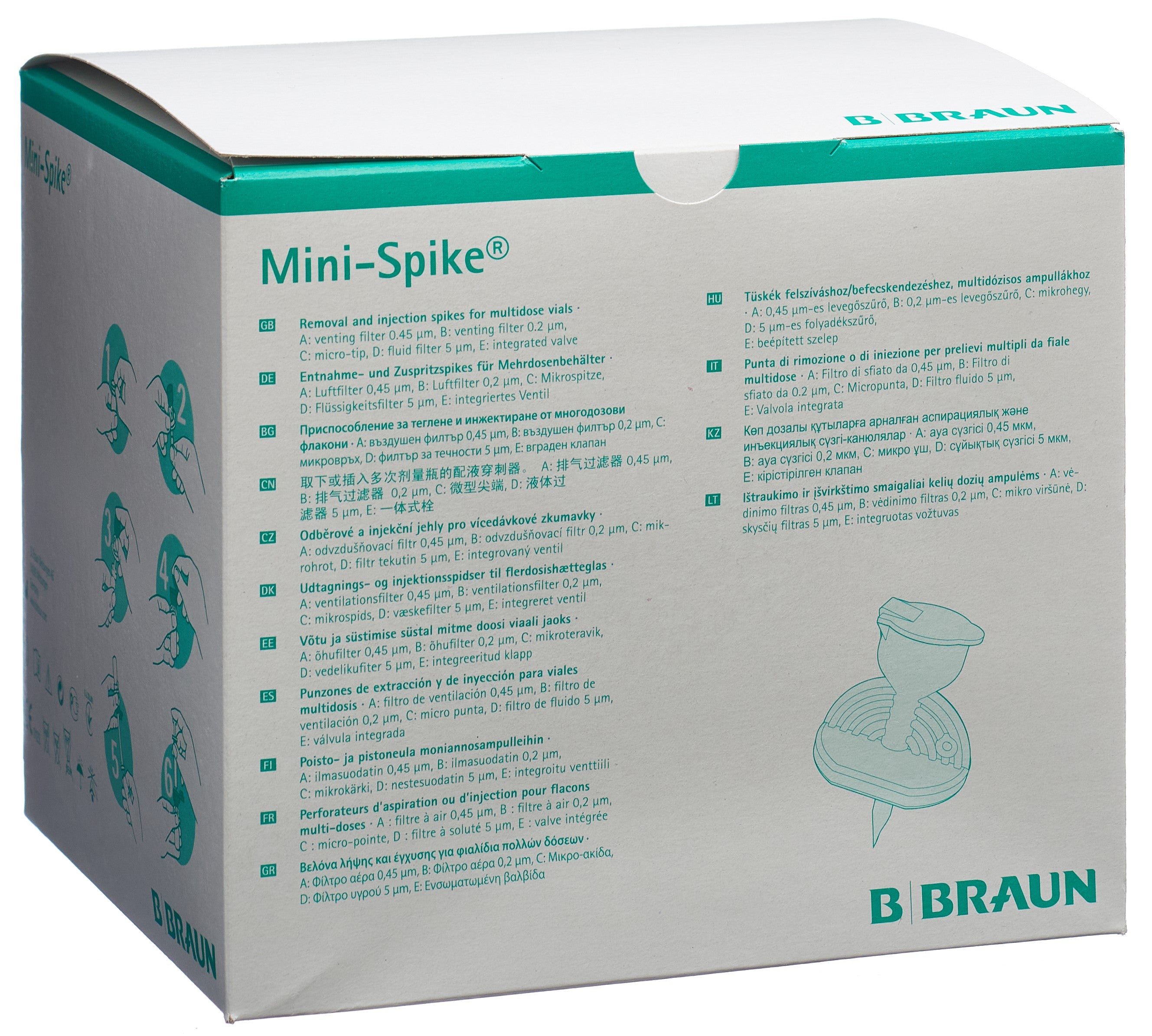 MINI SPIKE Vert 50 Pièces | Dispositif Médical Stérile