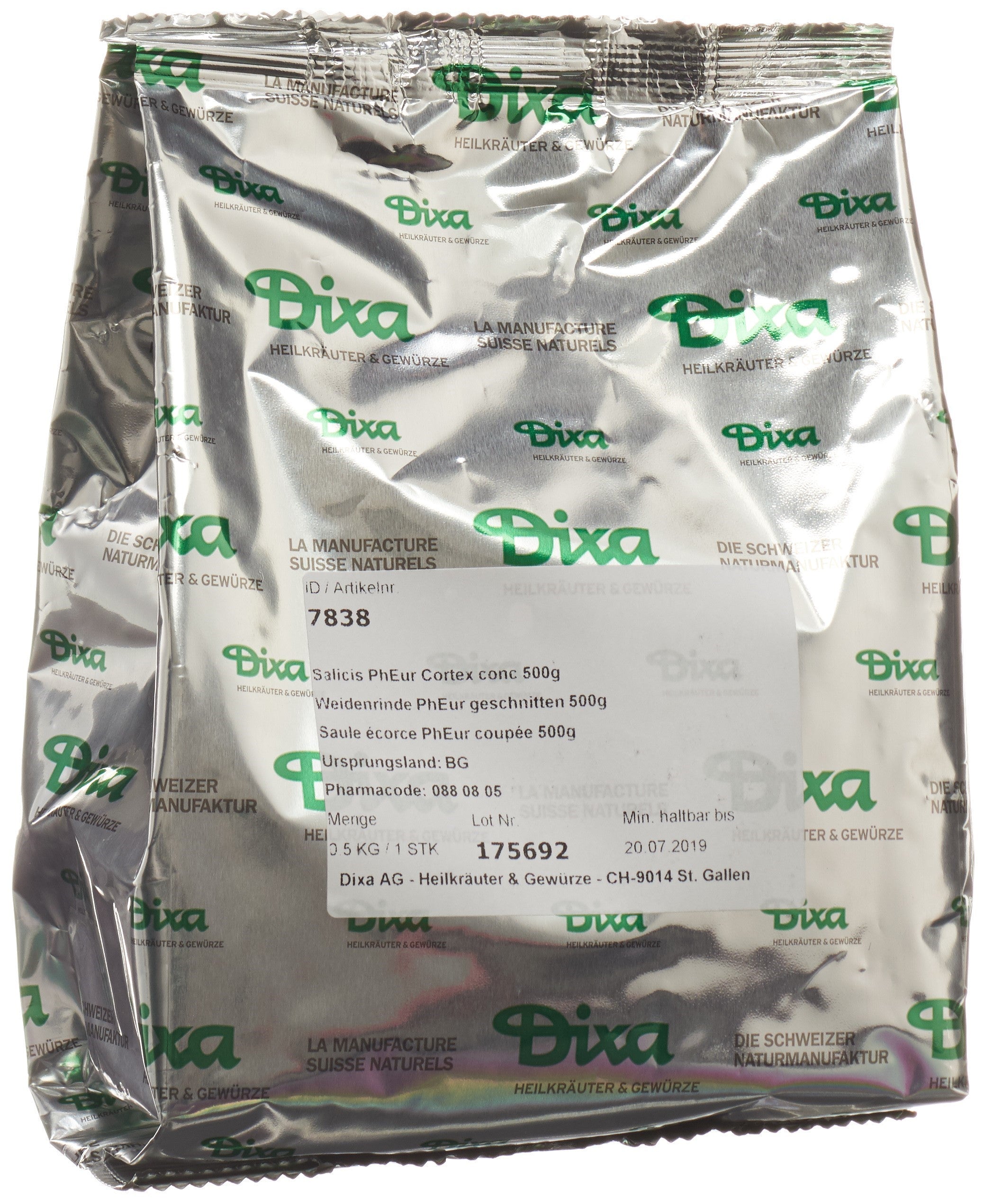 DIXA Écorce de Saule PhEur Coupe 500 g | Soulagement Naturel