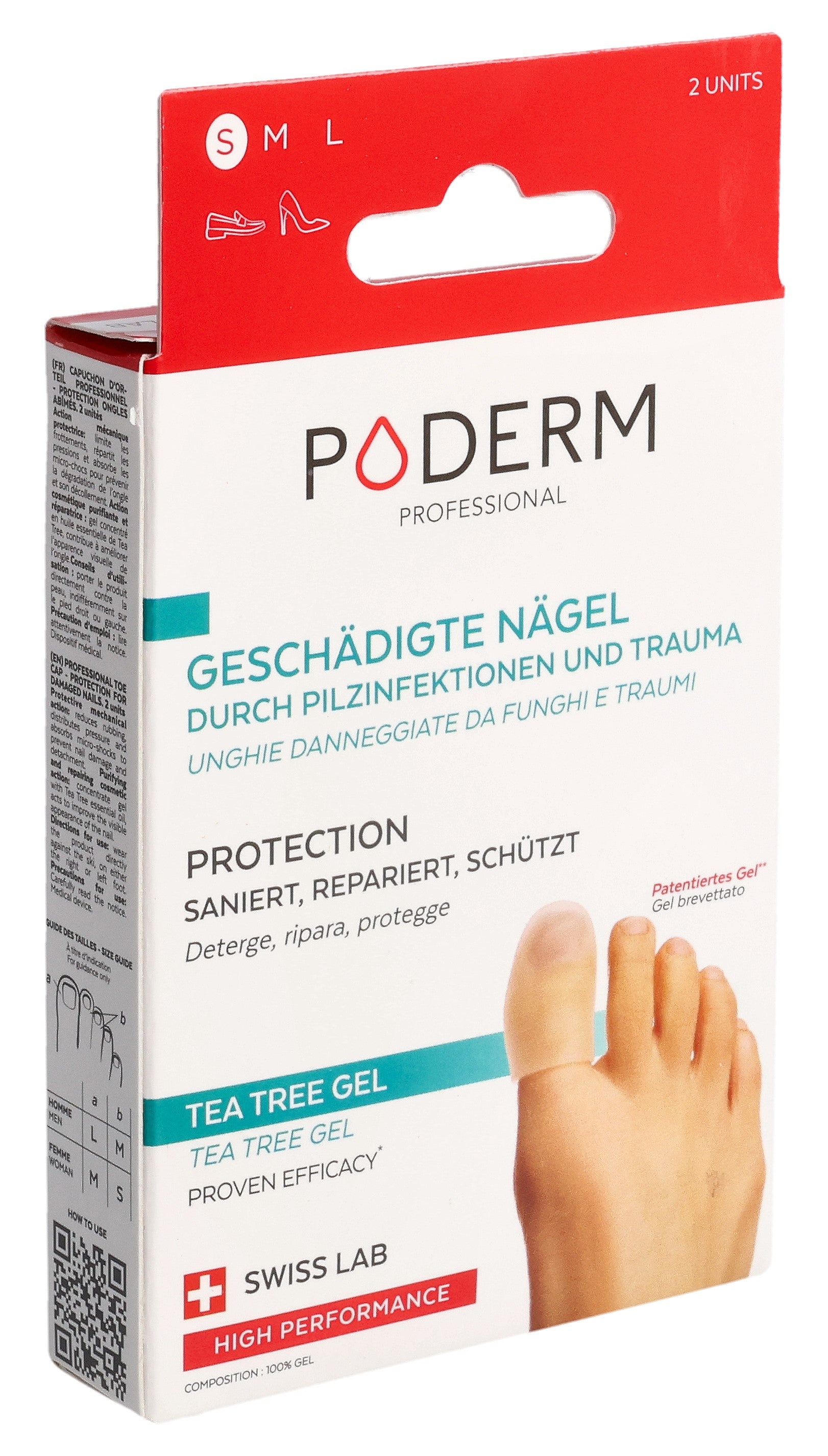 PODERM PROF Capuchon Orteils Soin Ongles Abîmés | 2 Pièces