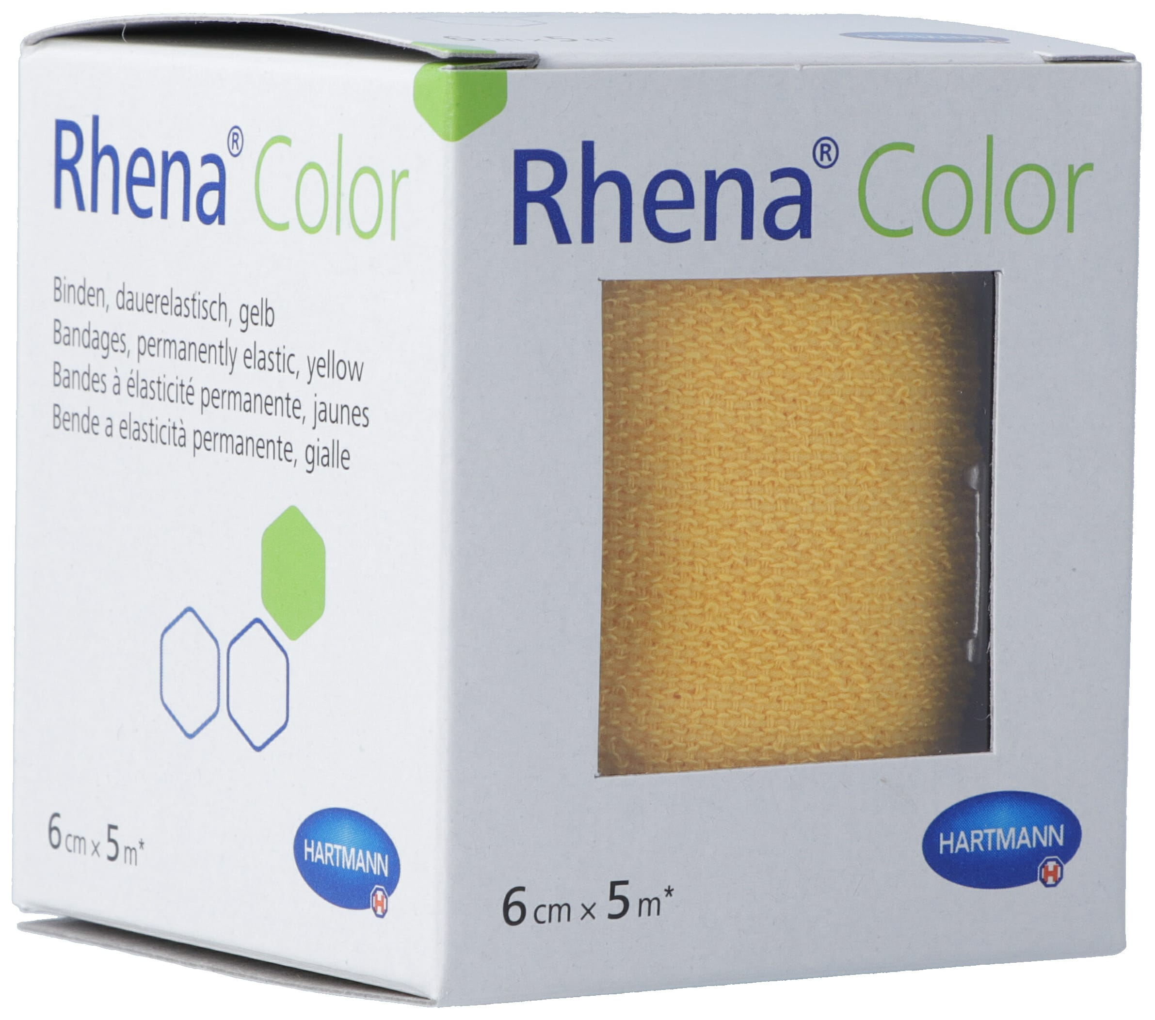 RHENA Bandes Élastiques 6 cm x 5 m Jaune - Confort & Maintien