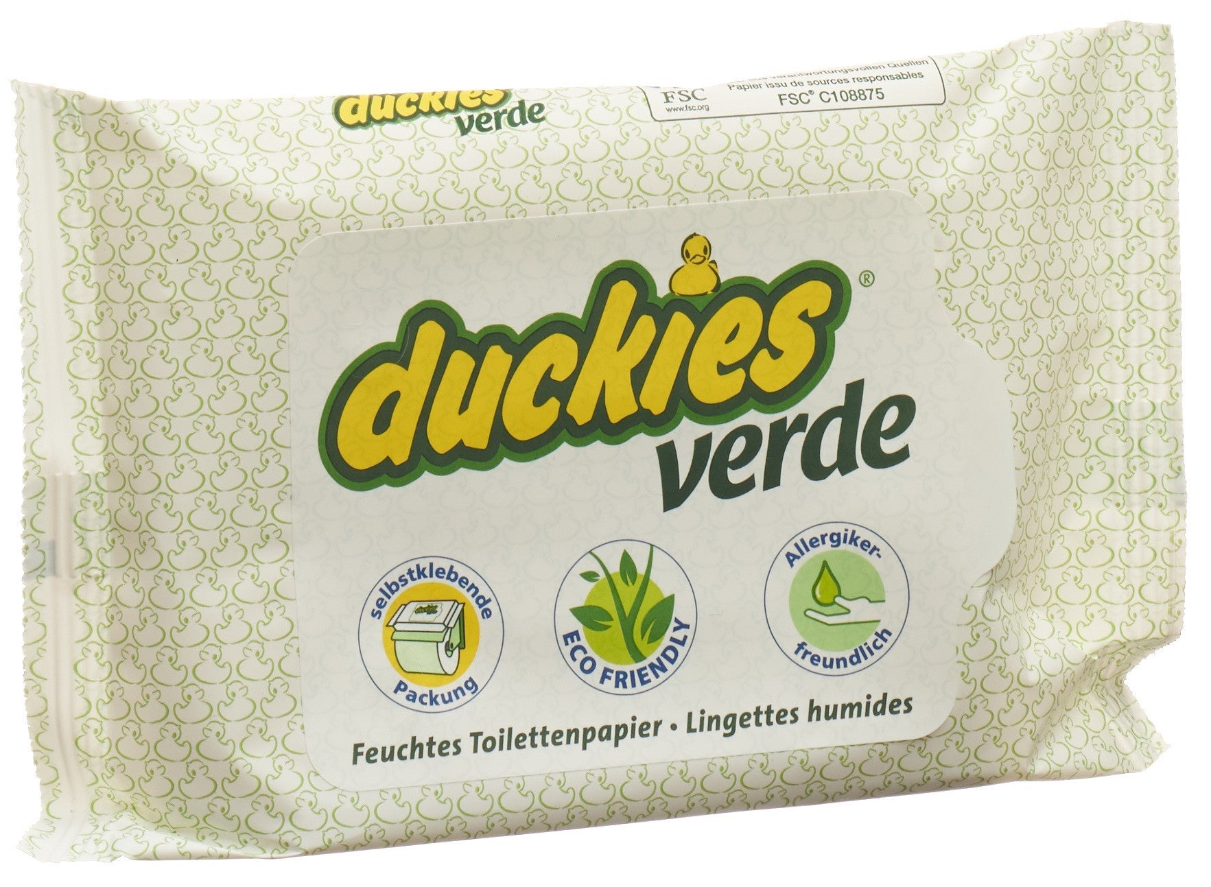 DUCKIES Lingettes WC Humides Vertes Fraîcheur | 30 Pièces