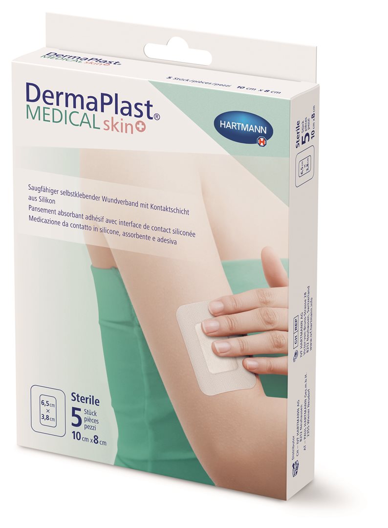 DERMAPLAST Medical Skin+ Pansement Adhésif Cicatrisant 5 Pièces 10x8cm