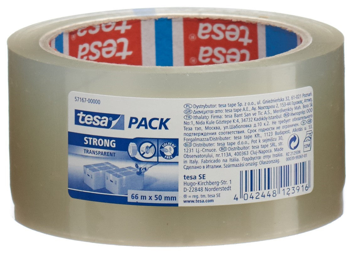 TESA Ruban Adhésif PP 66m 50mm Transparent | Emballage Sécurisé