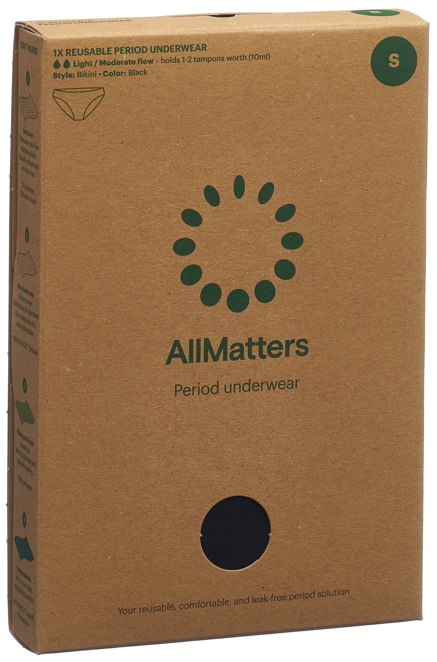 ALLMATTERS Culotte Menstruelle Confortable Taille S | Lavable