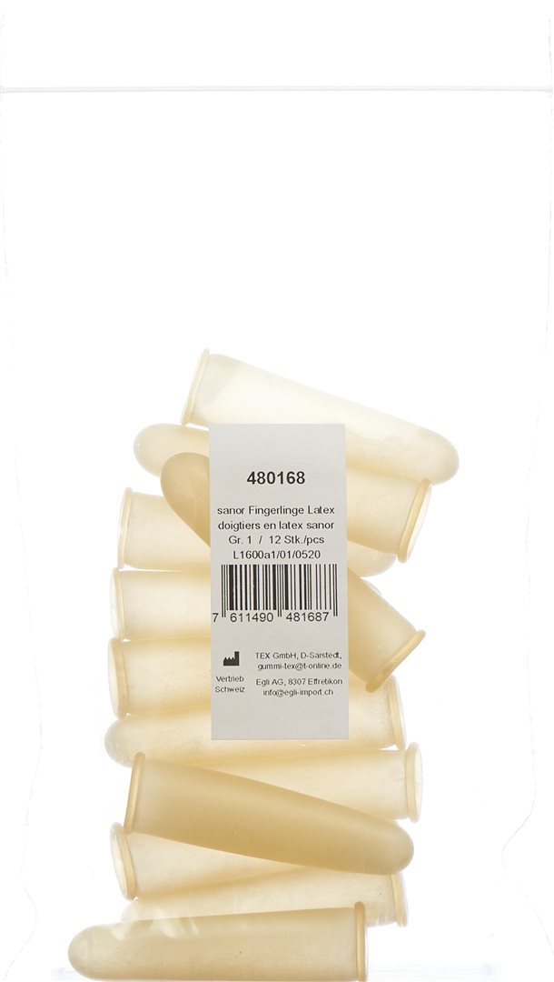 SANOR Doigtier Latex Léger Poudré Protection & Confort | 12 Pièces