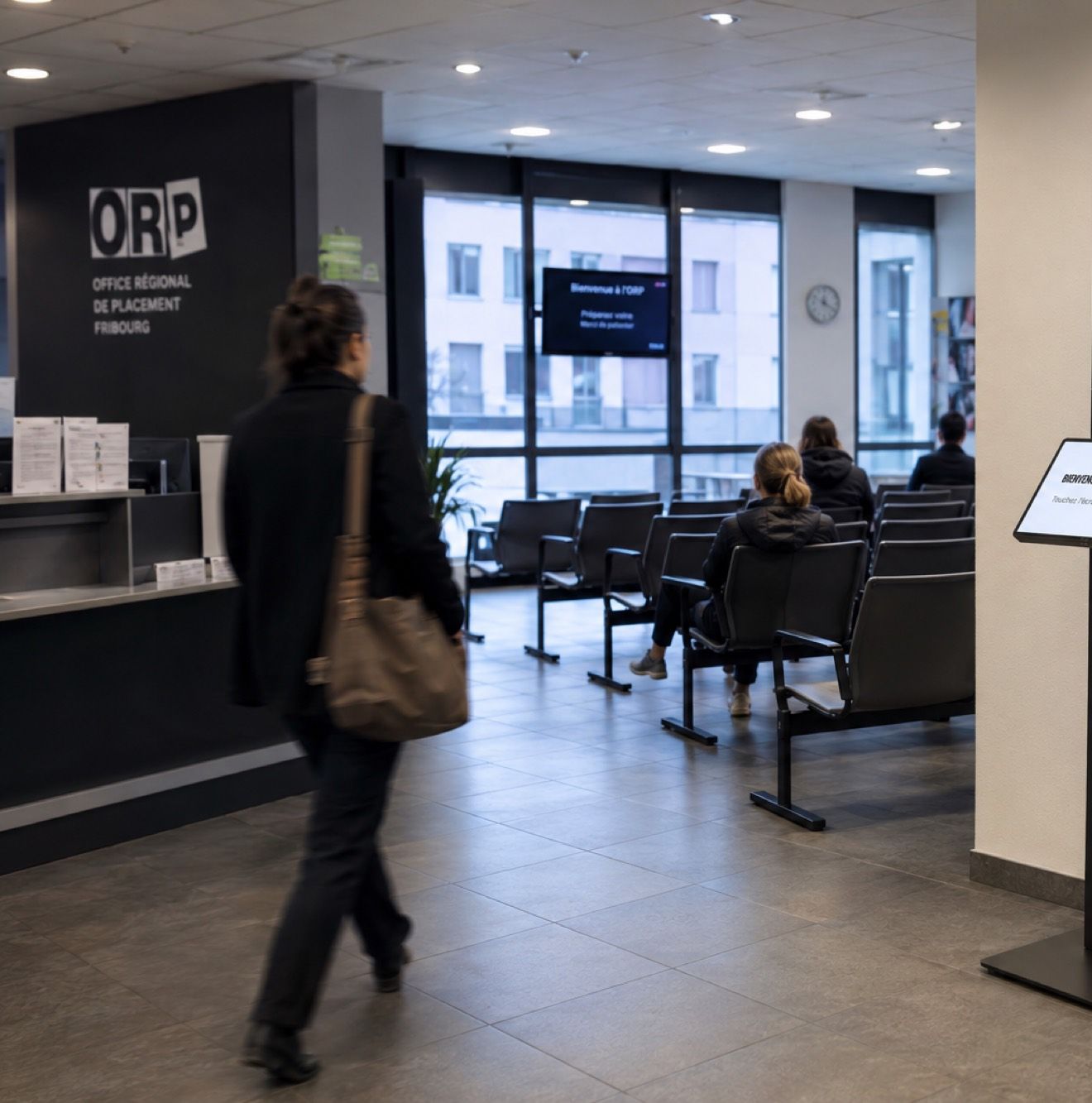 Hall d'accueil d'un office régional de placement