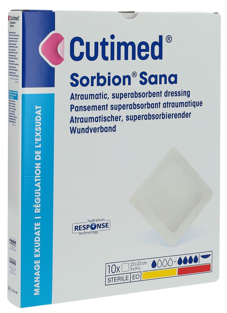 CUTIMED Sorbion Sana Pansement 22x22cm | 10 pièces