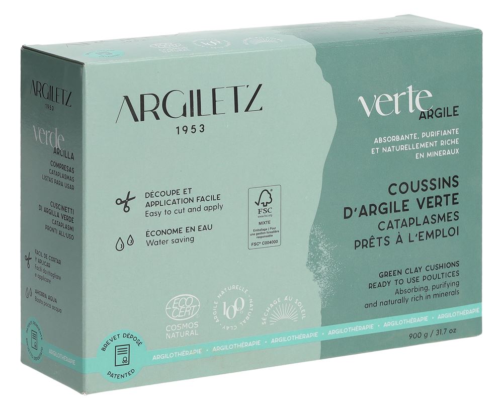 ARGILETZ Coussin Argile Verte 36x25g | Apaisant