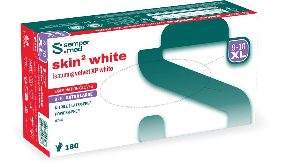 SEMPERMED skin2 Gants XL Blanc | Confort &amp; Douceur 180 pièces