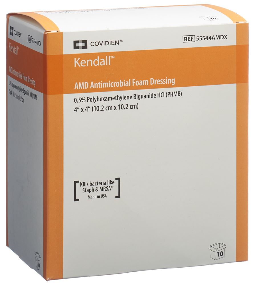 KENDALL AMD FOAM Pansement Mousse | 10.2x10.2cm, 10 pièces