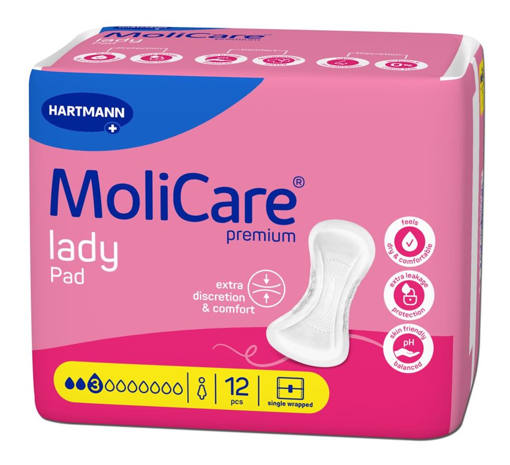 MOLICARE Premium Lady Pad 3 gouttes 12 pièces | Protection Discrète