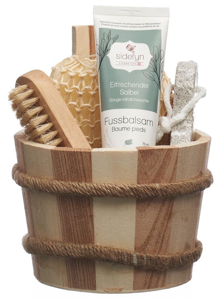 SIDEFYN Coffret Bois Bain Pieds Sauge | Cadeau
