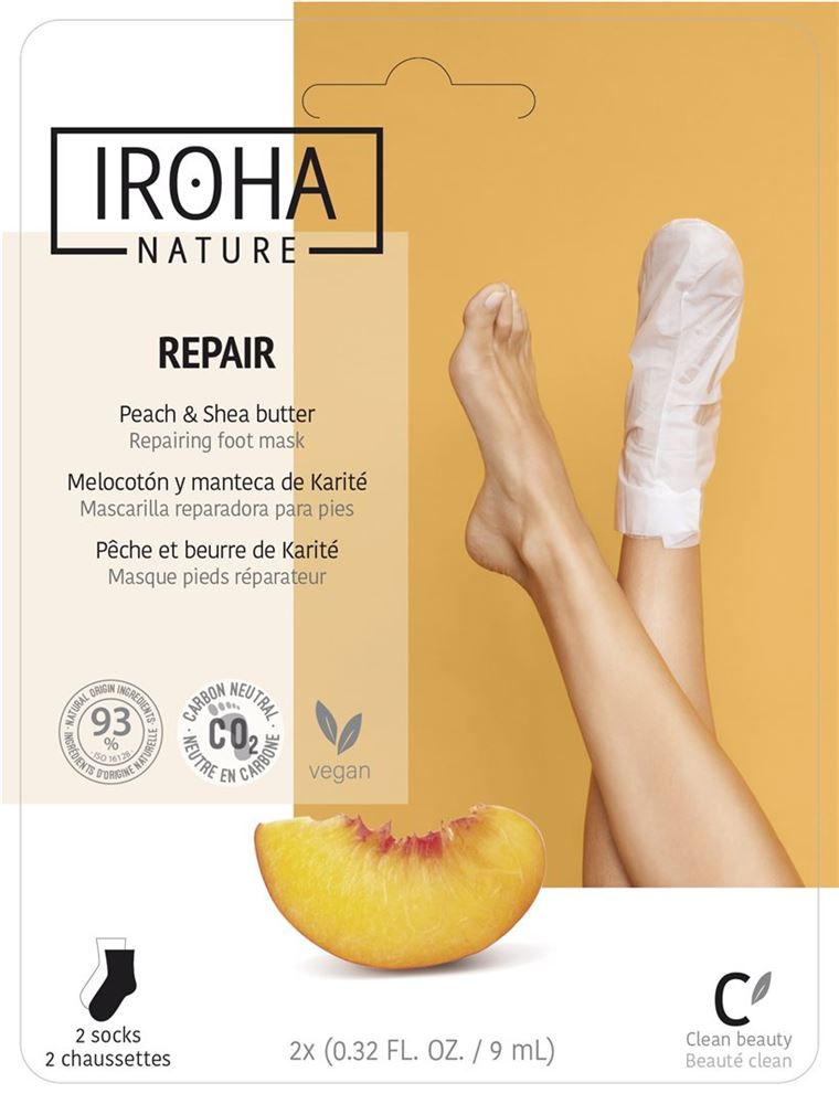 IROHA HANDS&amp;FEET Socks Mask Pêche | 2x9ml