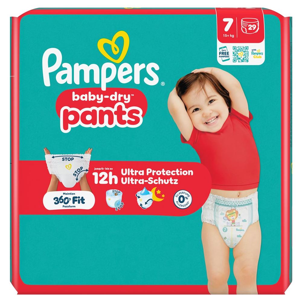PAMPERS Baby Dry Pan Gr7 15+kg Couches | 29 pièces
