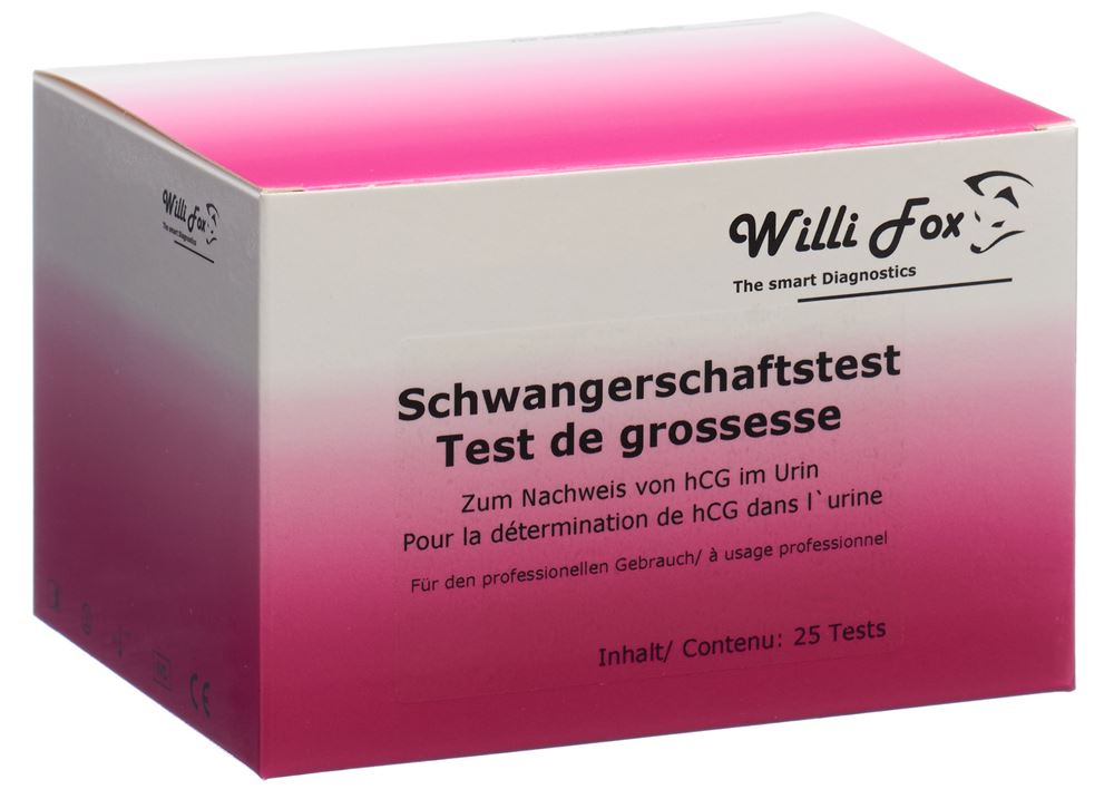 WILLI FOX Test Grossesse Urin 25 pièces | Fiable