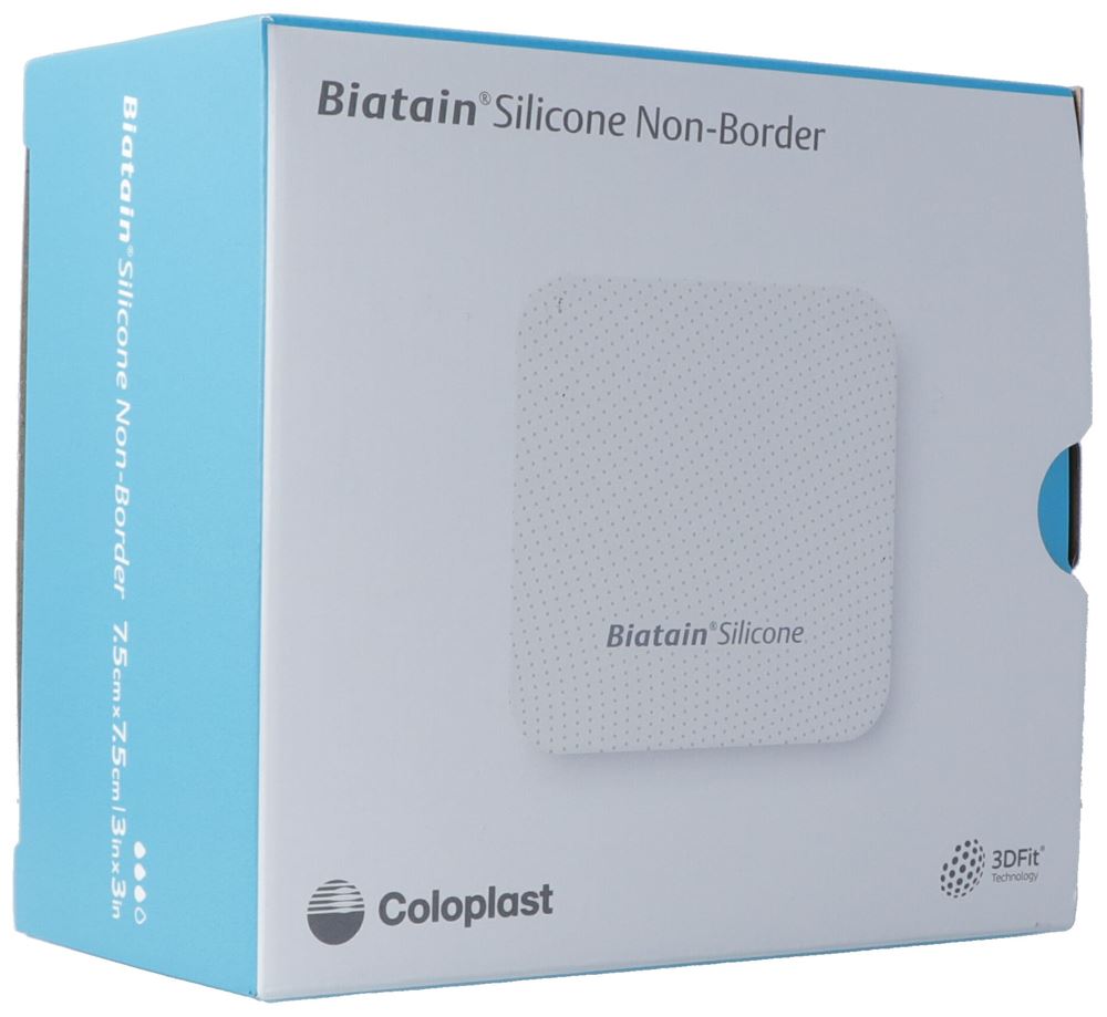 BIATAIN Silicone Non Border Pansement 7.5x7.5cm | 10 pièces