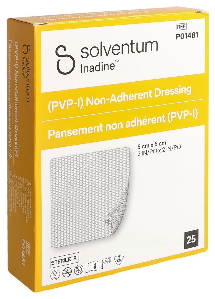 SOLVENTUM Inadine Pansement 5x5cm 25 pièces | Plaies