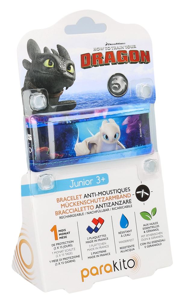 PARAKITO Bracelet Junior Universal Dragon Blanc | Anti-Moustiques