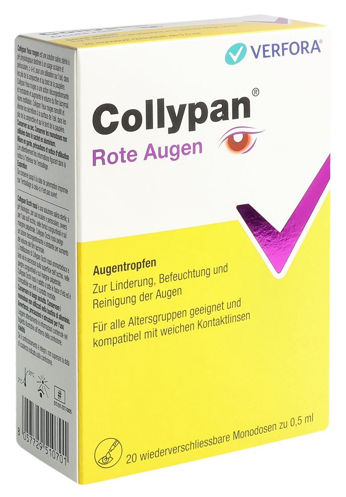 COLLYPAN Yeux Rouges Solution 20x0.5ml | Rougeur