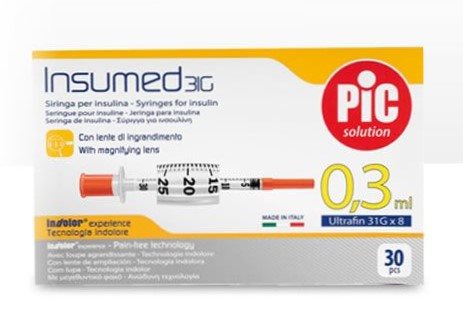PIC INSUMED Seringue Insulin 0.3ml Aiguille 30 pièces | Injection Précise