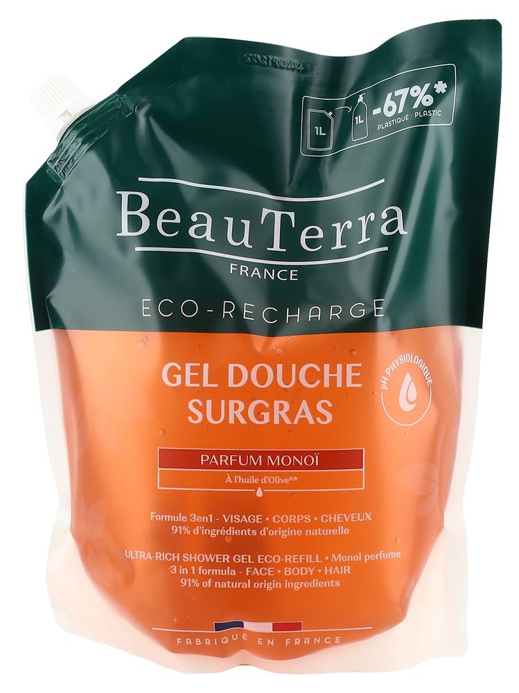 BEAUTERRA Gel Douche Surgras Monoi 1000ml | Douceur