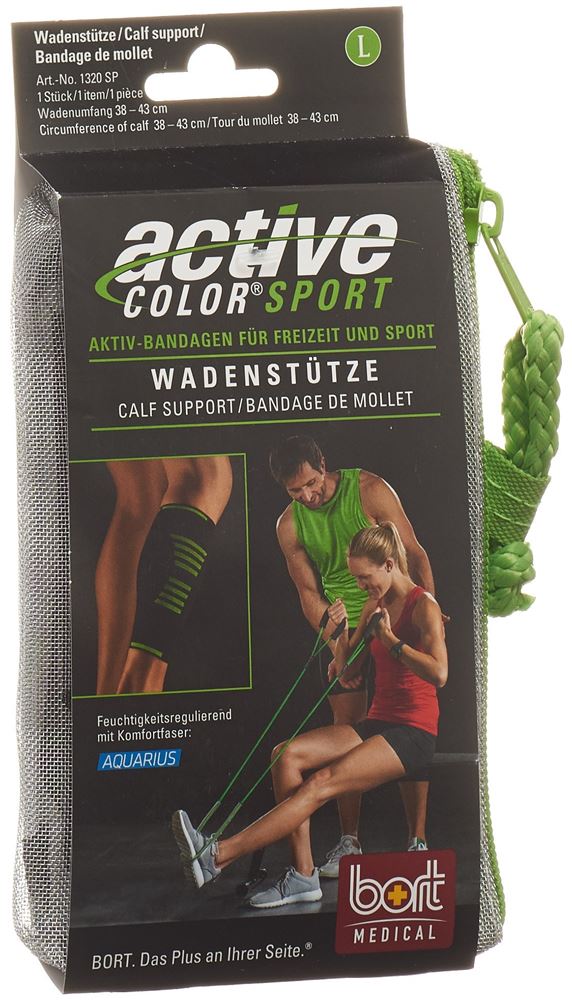 BORT ActiveColor Sport Mollet L Noir/Vert | Soutien
