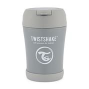 TWISTSHAKE Biberon Inox 350ml Gris Pastel | Conservation repas