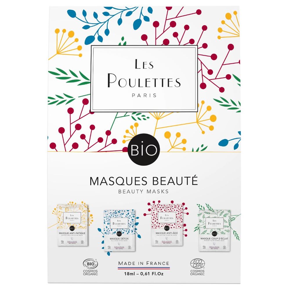 LES POULETTES Masques Set 4 Bouteilles 18ml | Soin Complet