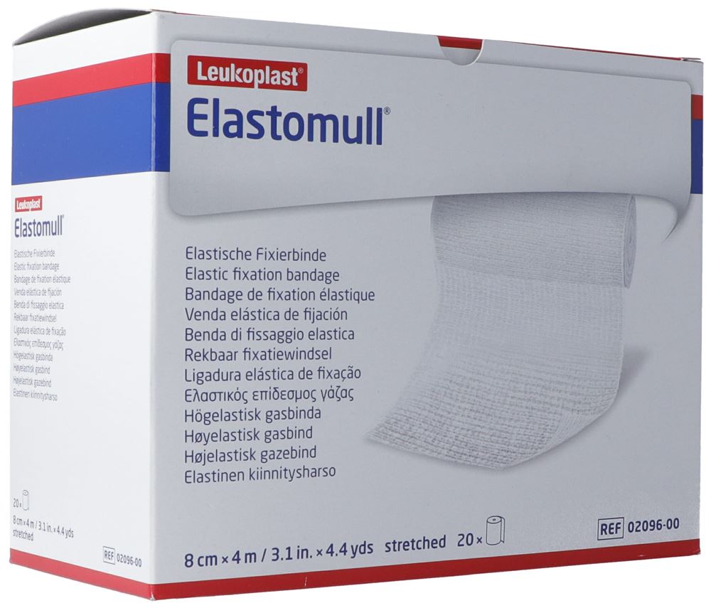 ELASTOMULL Bande Fixation 8cmx4m | 20 pièces