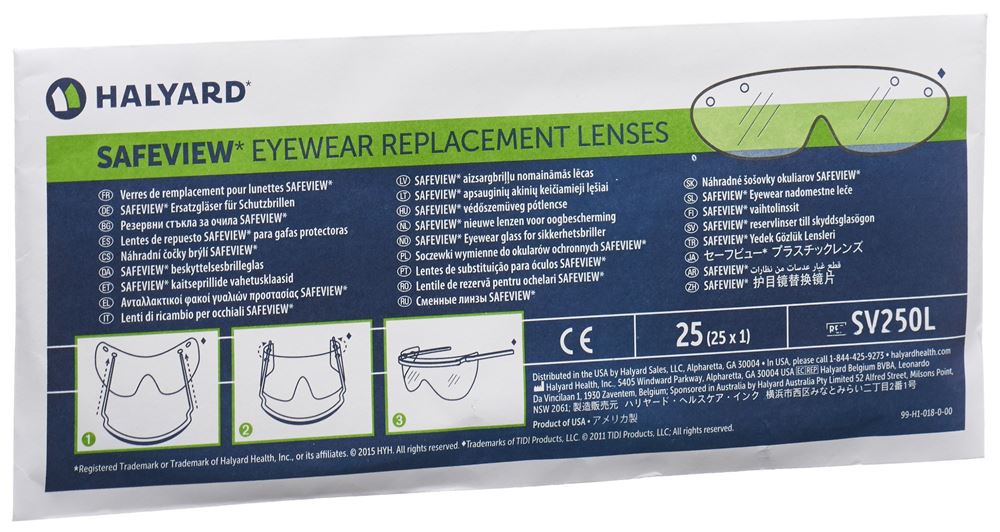 SAFEVIEW Verres de remplacement 10 Btl | 25 pièces