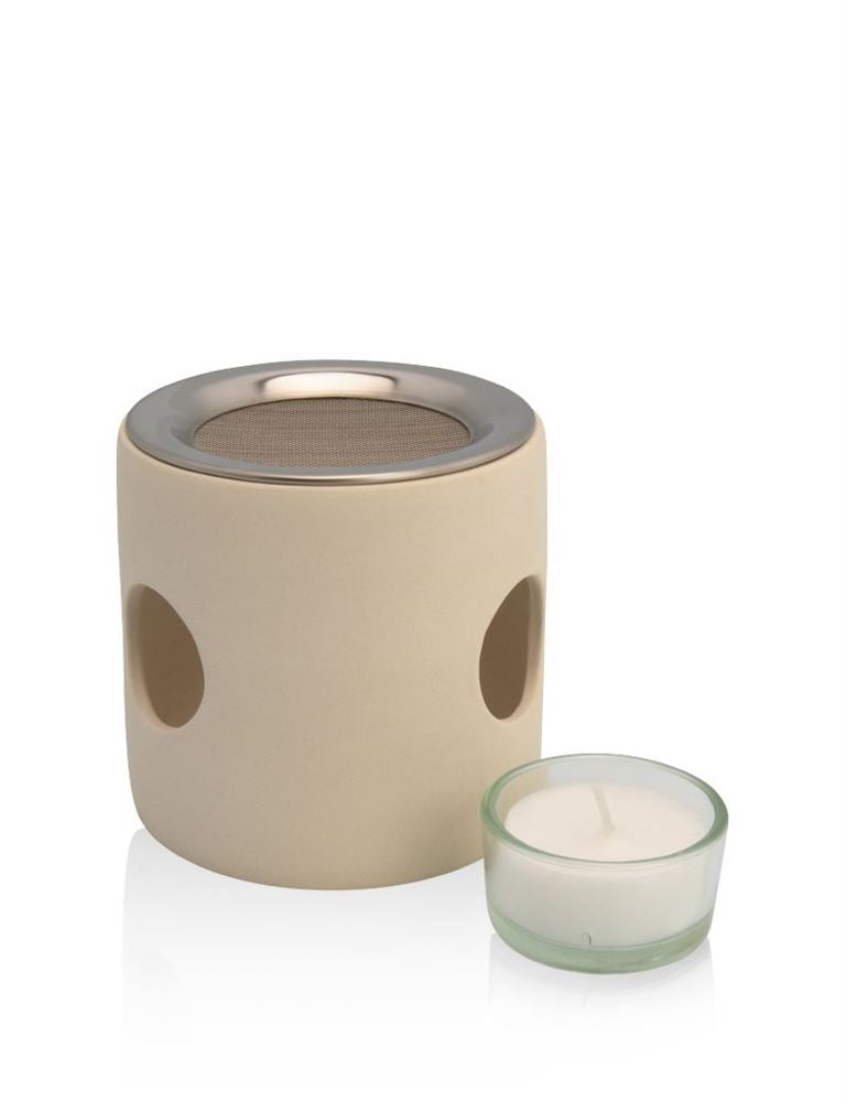 FARFALLA Porte-Encens Cylindre Beige | Décoration
