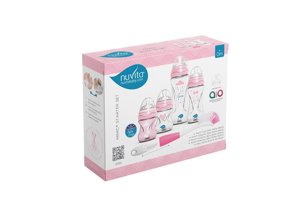NUVITA Anti Kolik Biberon Starter Set Rose | Anti-colique