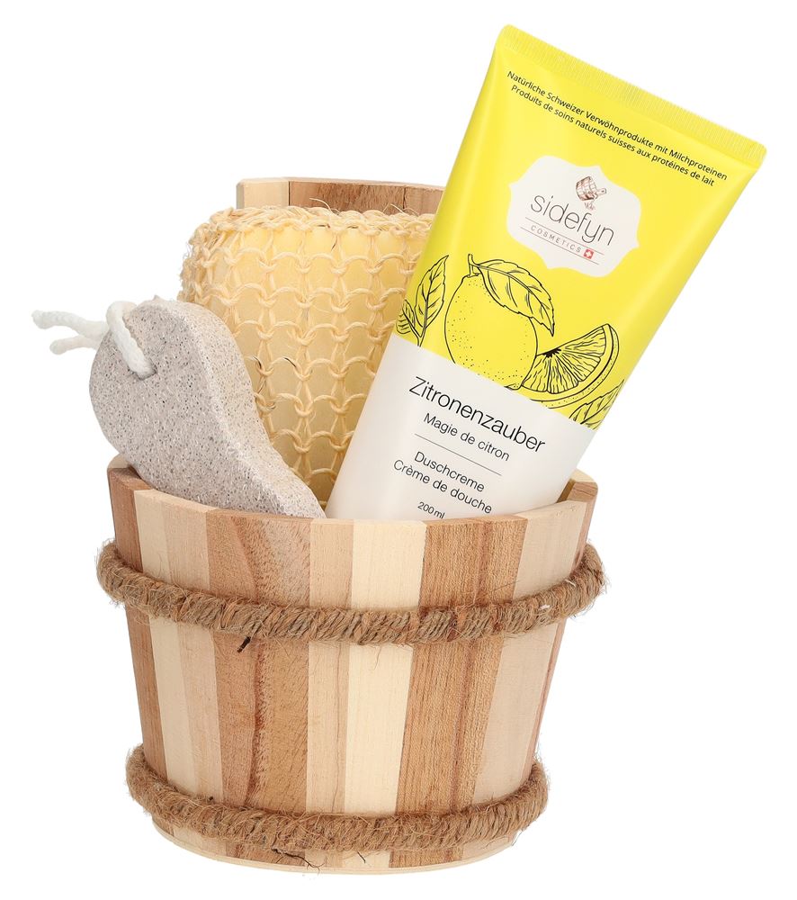 SIDEFYN Coffret Bois Duschcreme Citron | Cadeau