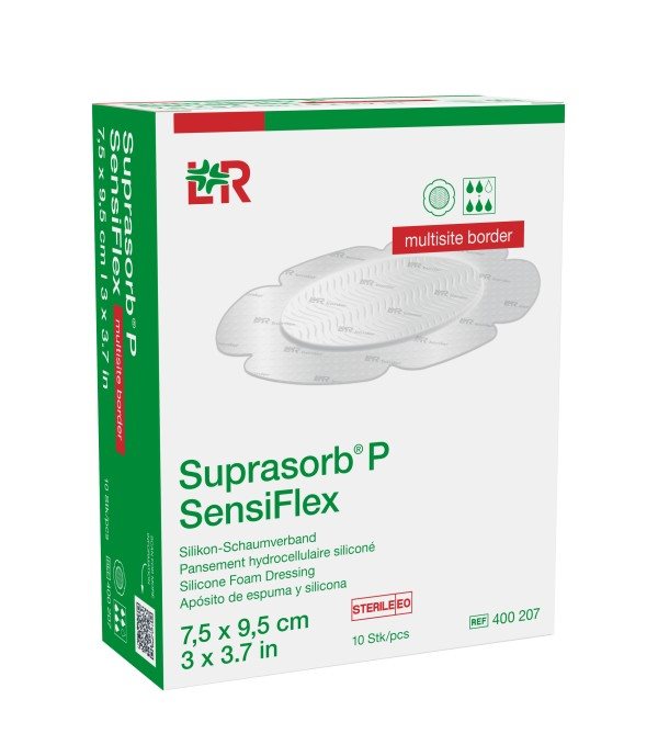 SUPRASORB P SensiFlex mu bor Pansement 7.5x9.5cm | 10 pièces
