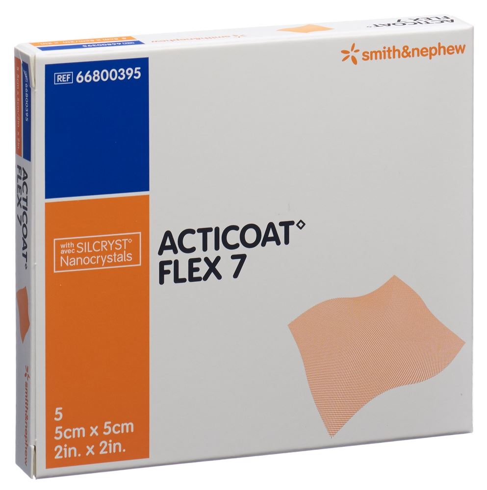 ACTICOAT FLEX 7 Pansement 5x5cm 5 pièces | Cicatrisation