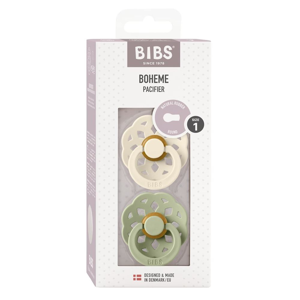 BIBS Boheme 0-6M Tétine Ivoire/Sauge 2 pièces | Débit Rapide