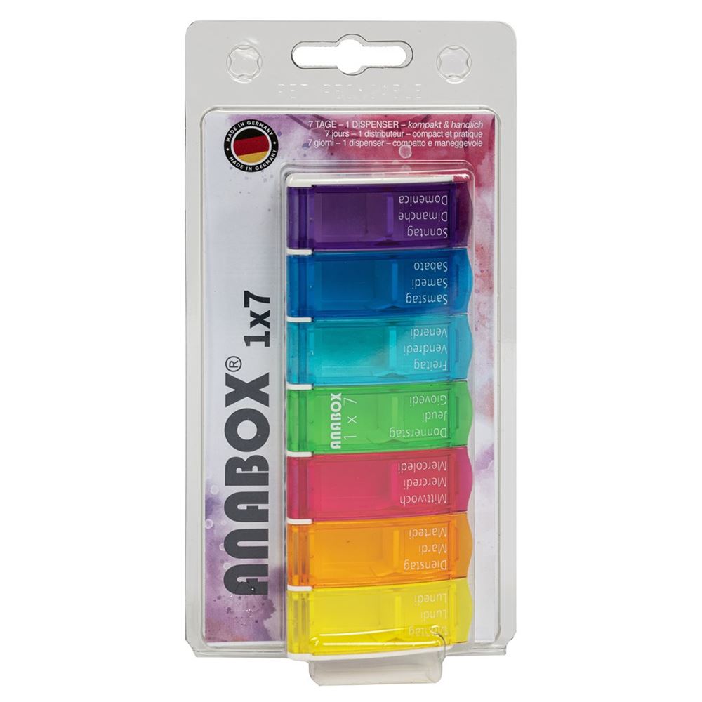 ANABOX Pilulier 1x7 Multi Plastique | Multilingue