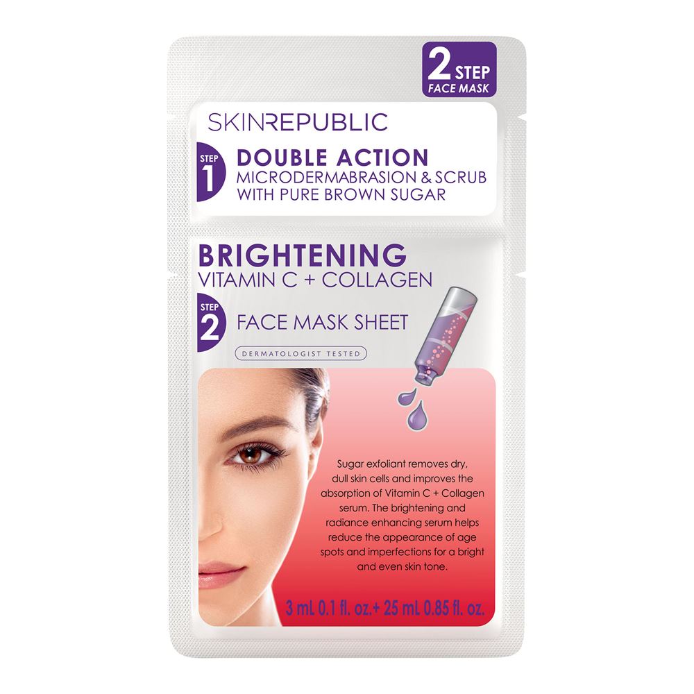 SKIN REPUBLIC Masque 2 Étapes Vit C+Collag 25ml | Éclat