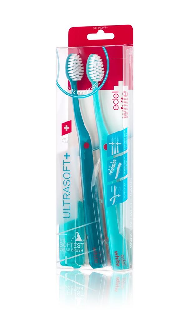 EDEL+WHITE Flosserbrush Brosse à dents Ult Duo 2 pièces