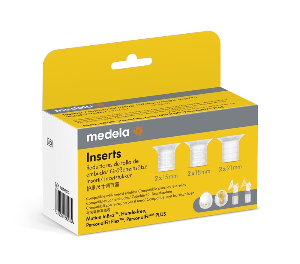 MEDELA Inserts 6 pièces (2x21mm, 2x18mm, 2x15mm) | Adaptable