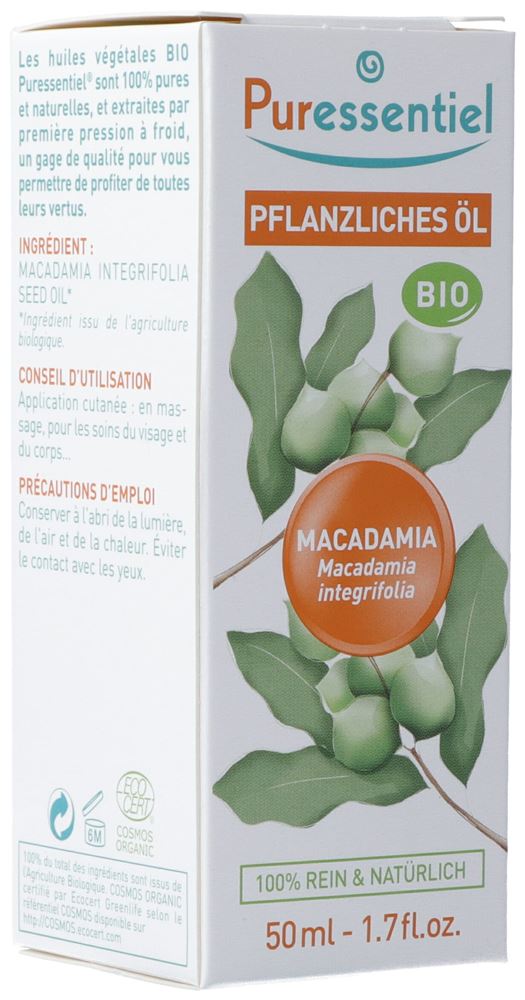 PURESSENTIEL Huile Macadamia Bio 50ml | Nutrition