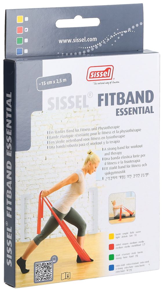 SISSEL Fitband Essential Rouge Moyen 15x2.5m | Stabilité