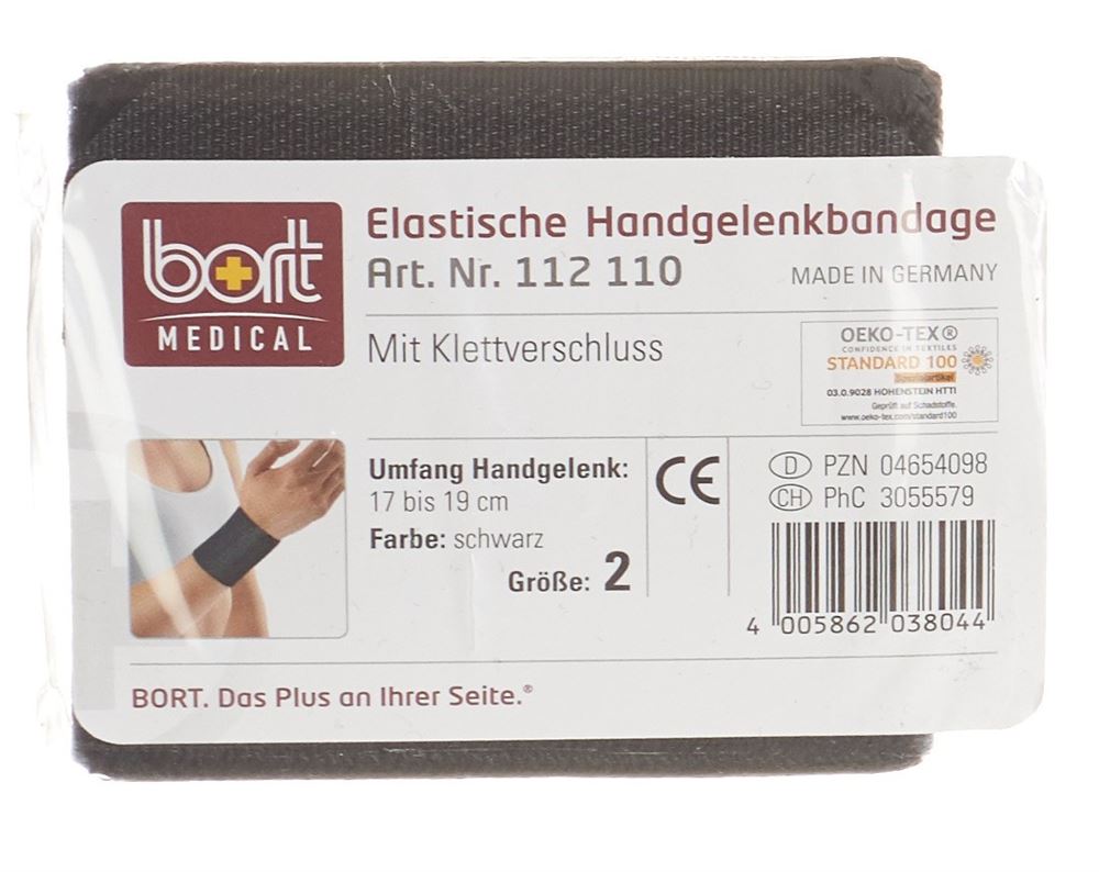 BORT Bandage Poignet Velcro 8cm 22cm Noir | Soutien