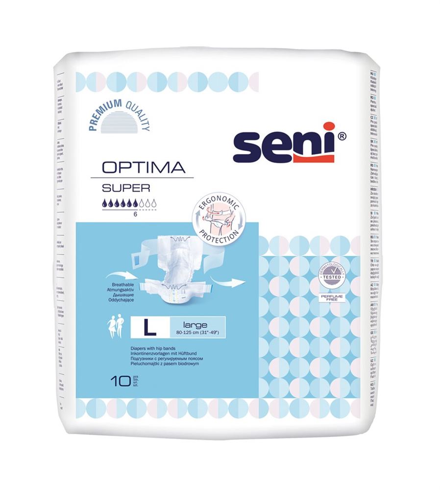 SENI Optima Super Vorlagen L Ceinture Protections 10 pièces | Absorption