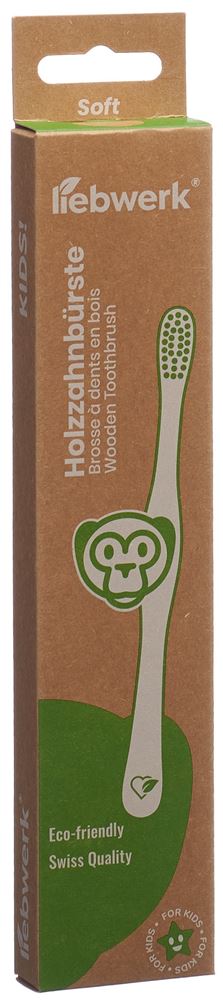 LIEBWERK Holzzahnbürste Kids Monkey | Enfants