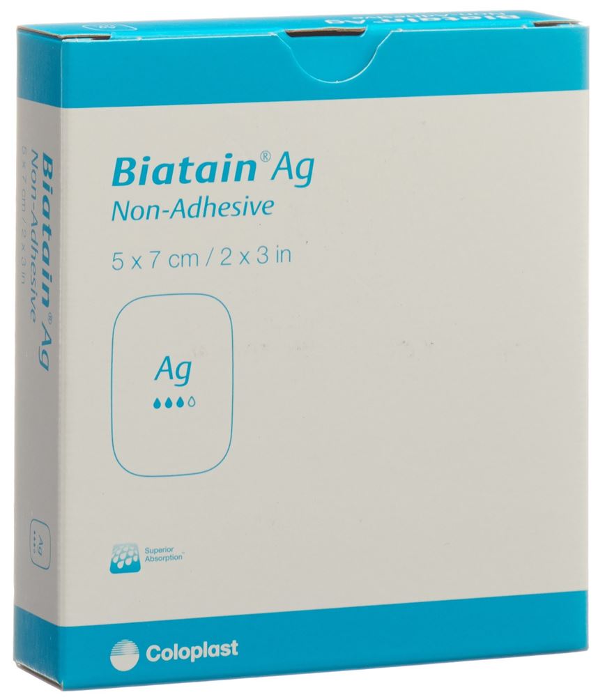 BIATAIN Ag Non-Adhesive Pansement 5x7cm | 5 pièces