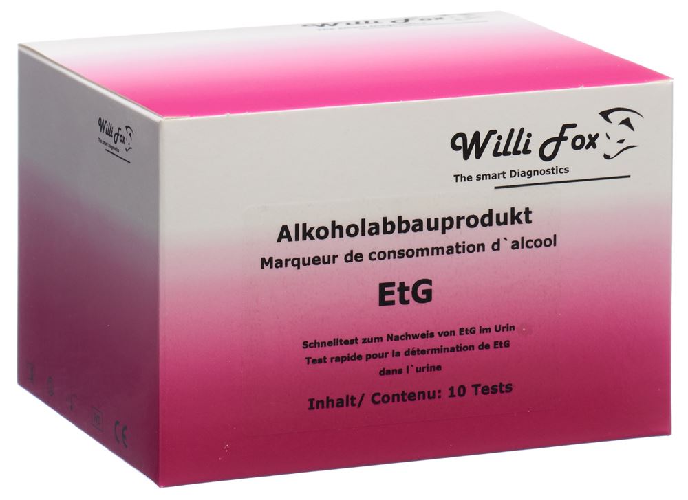 WILLI FOX Test EtG Urine 10 pièces | Détection Alcool